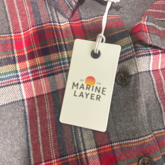 Marine Layer Viola LS relaxed rainbow Plaid Button-Up Long-Sleeve Shirt medium - Picture 10 of 14